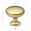 Gliderite Hardware 1-1/8 in. Brass Gold Classic Round Cabinet Knob, 10PK 5411-BG-10